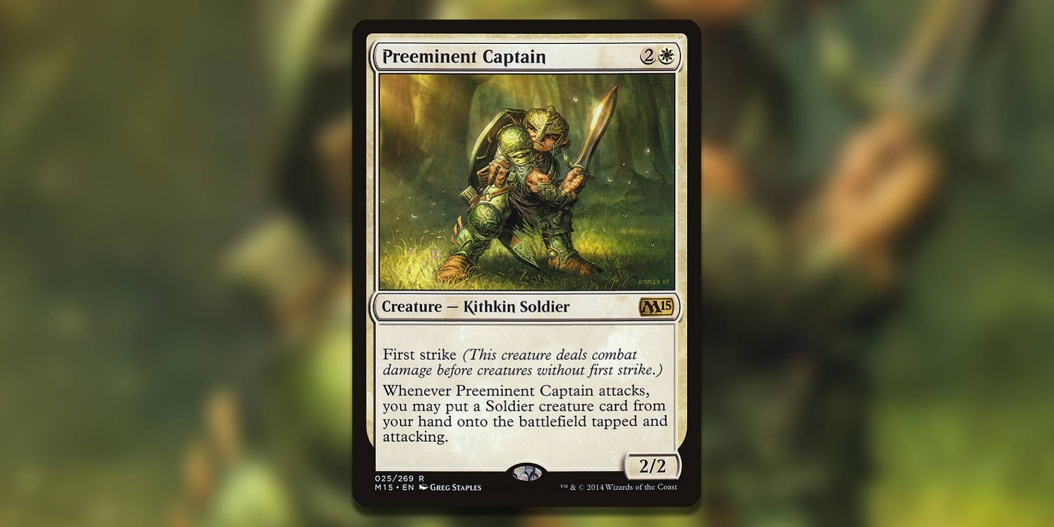 The Magic The Gathering card Preeminent Captain by Greg Staples.-1