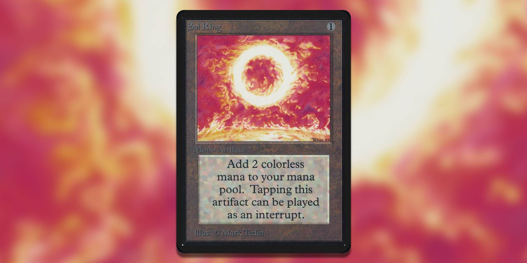 The Magic The Gathering card Sol Ring Alpha by Mark Tedin.