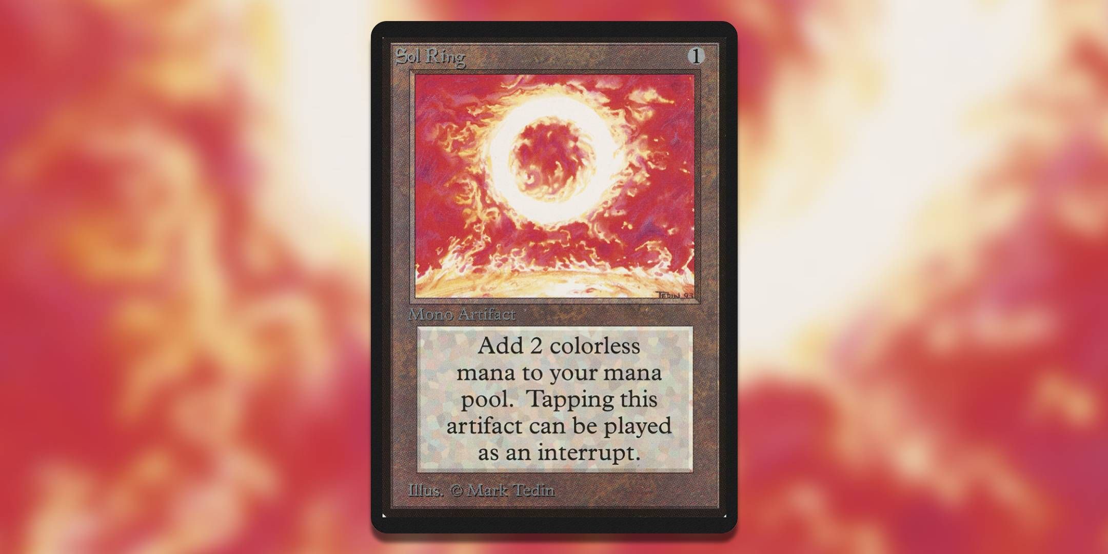 The Magic The Gathering card Sol Ring Beta by Mark Tedin.-1