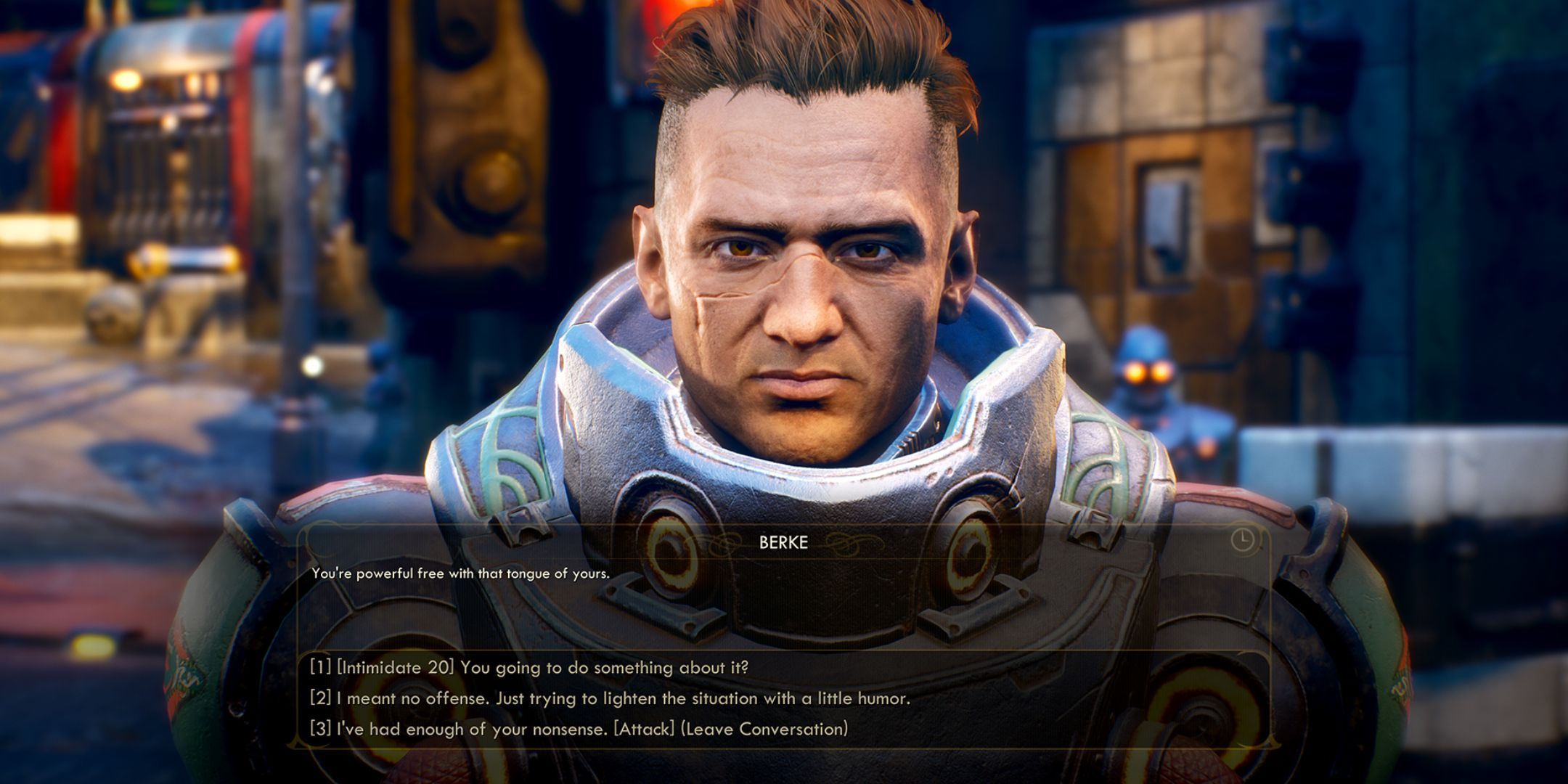 The conversation system in The Outer Worlds