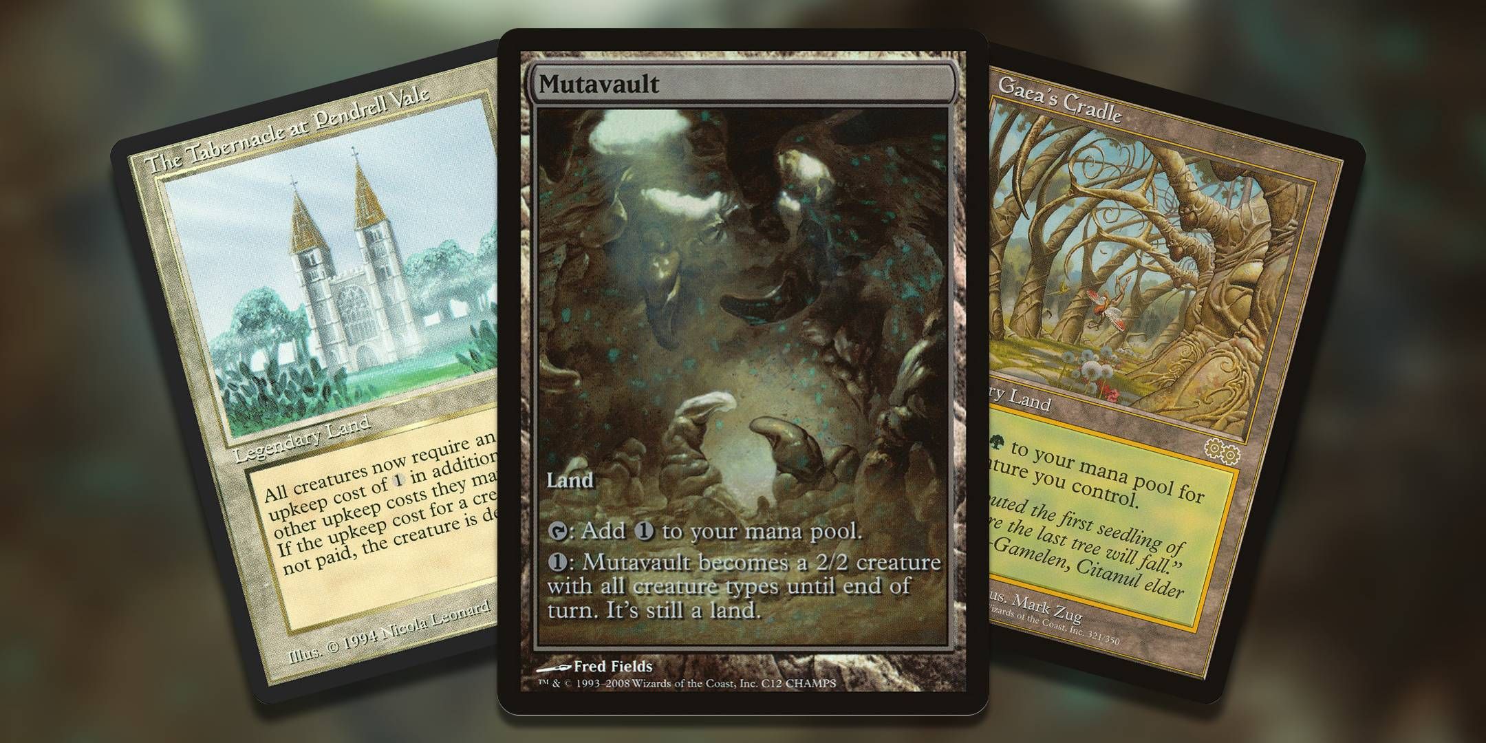 Three of the most valuable lands in Magic The Gathering.