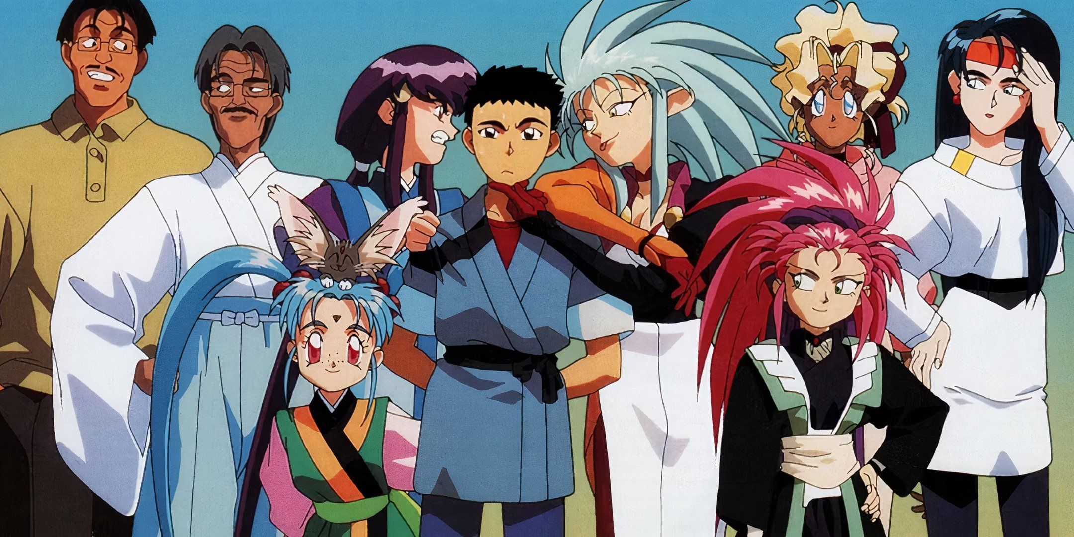 The characters in the Tenchi Muyo! anime