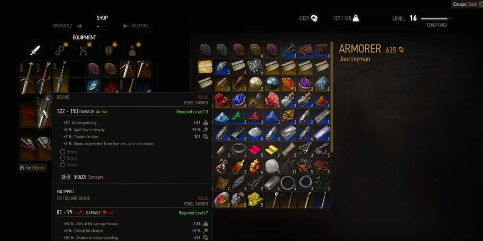 Devine in your Witcher 3 inventory. 
