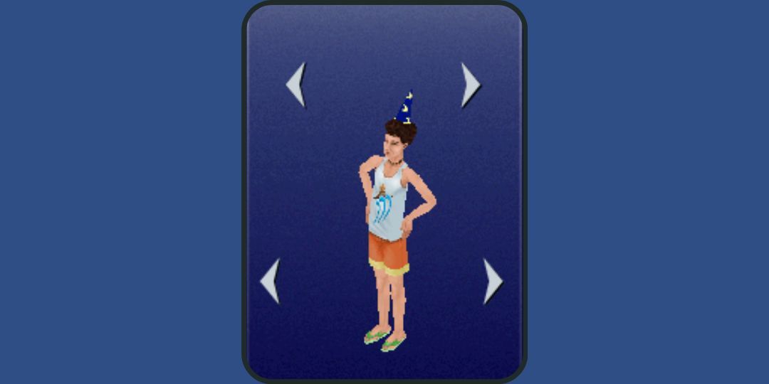 A child sim wears orange shirts and a white tank top in The Sims.