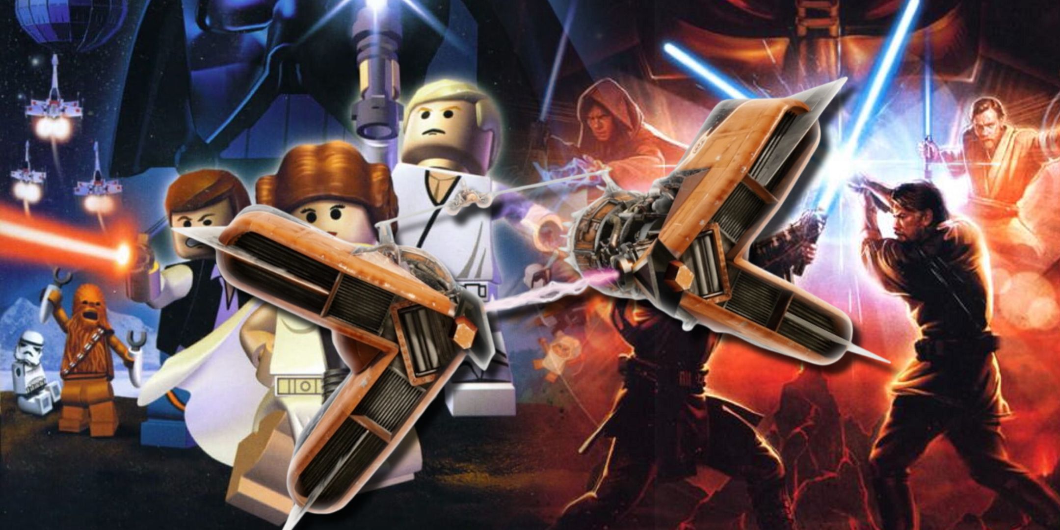 A distribution of artwork from Lego Star Wars 2: Original Tri -and -Star Wars video game adaptation: Episode 3 - Seth with the powder of Sabba from top to top.