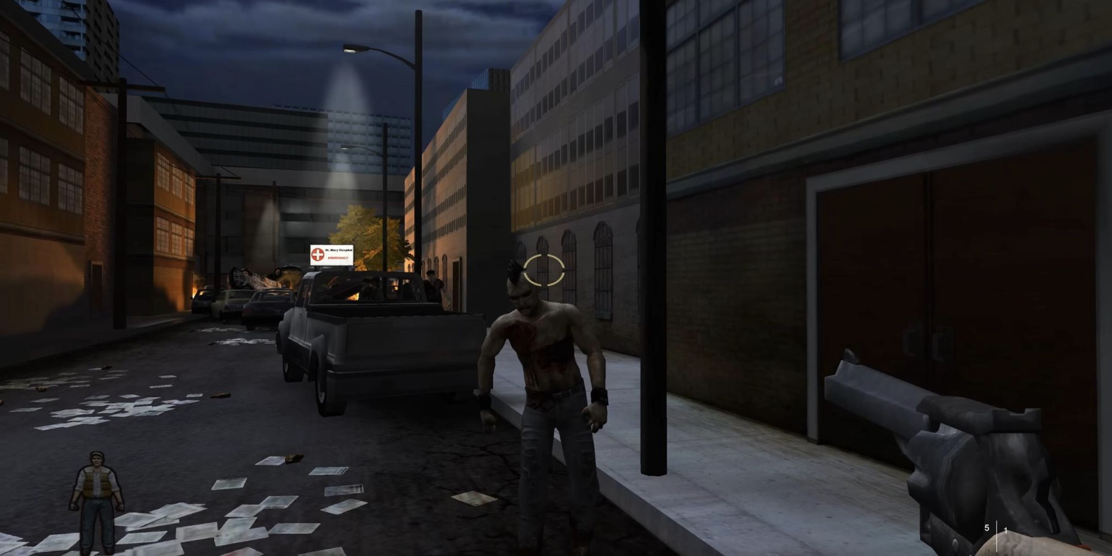 A zombie approaches you in Land of the Dead The Road To Fiddler&rsquo;s Green.