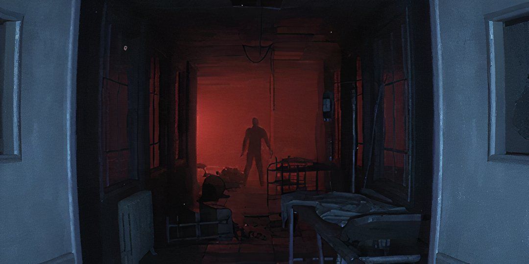 Player looking down a hallway in Abandoned Souls.