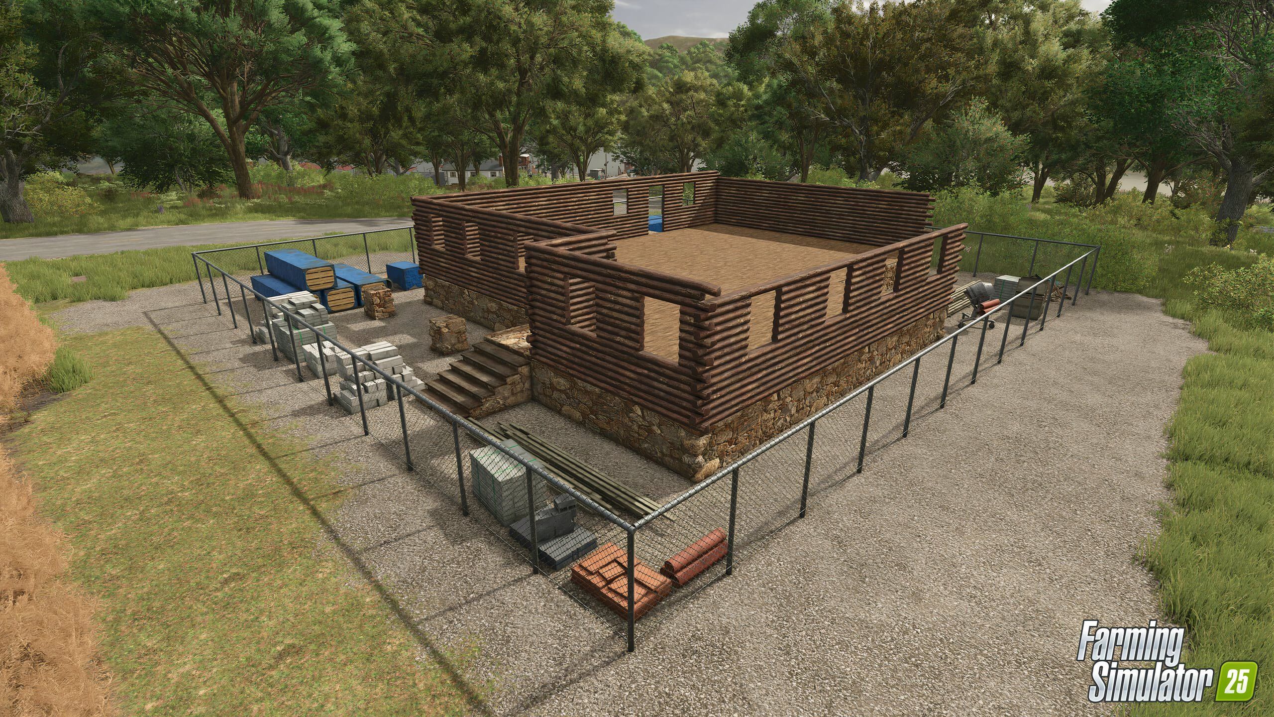 An underconstruction structure in Farming Simulator 25.