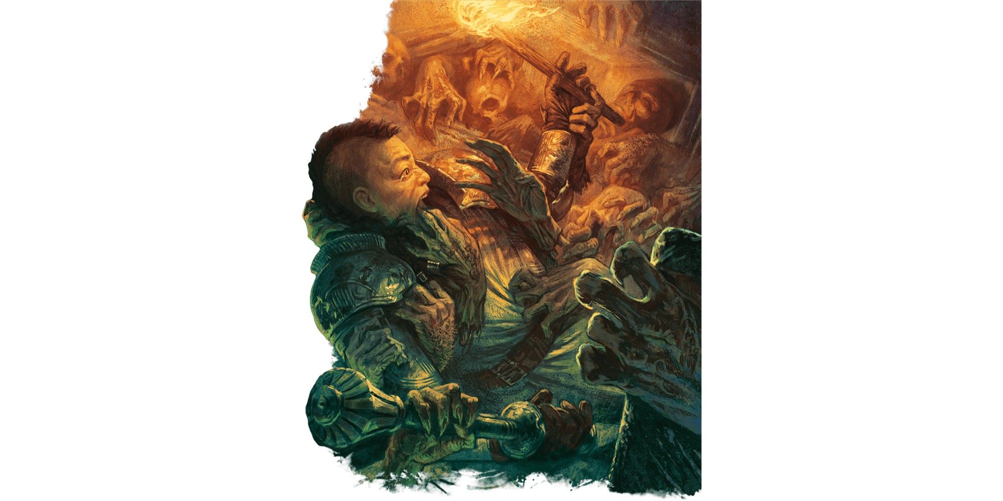 Dungeons & Dragons image showing a swarm of crawling claws attacking an adventurer.