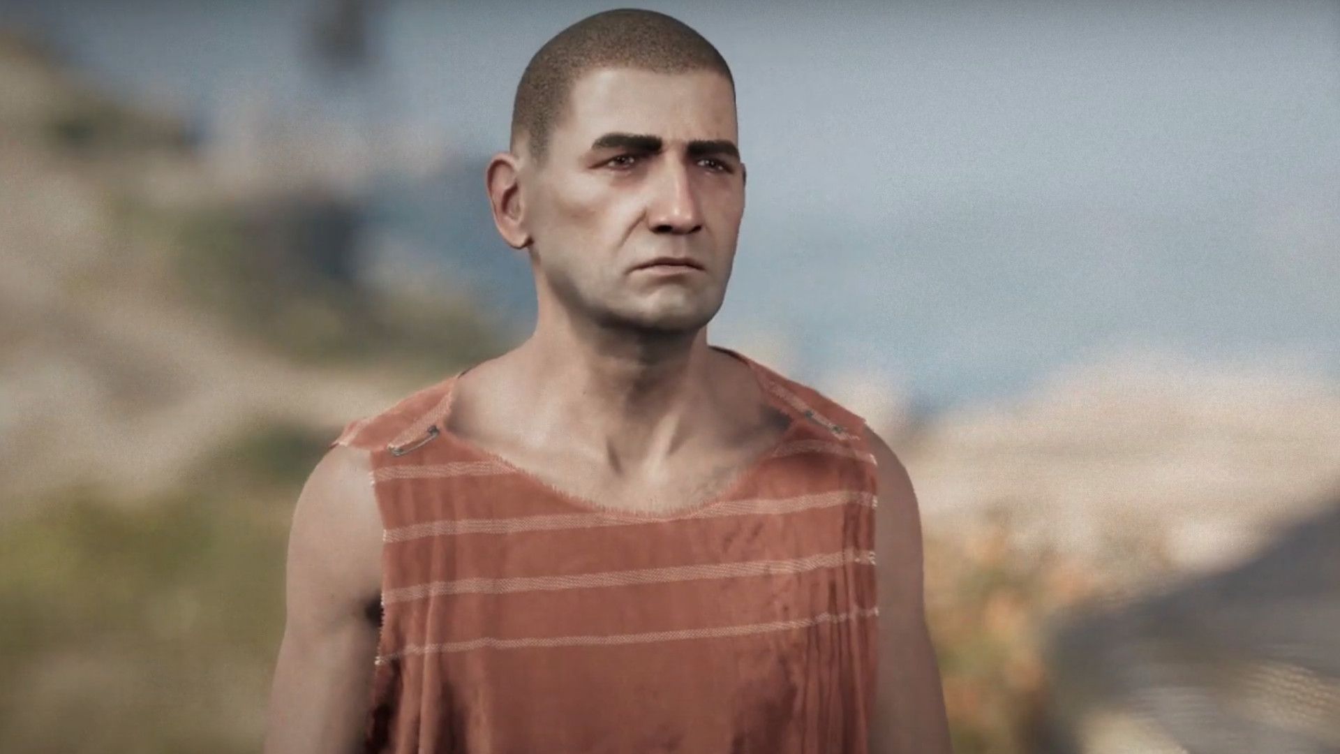 Assassin's Creed Image نشانگر NPC به نام تایلر با عصبانیت در جستجوی شخصیت شما در جستجوی داستان به نام افسانه چهار ستون است.