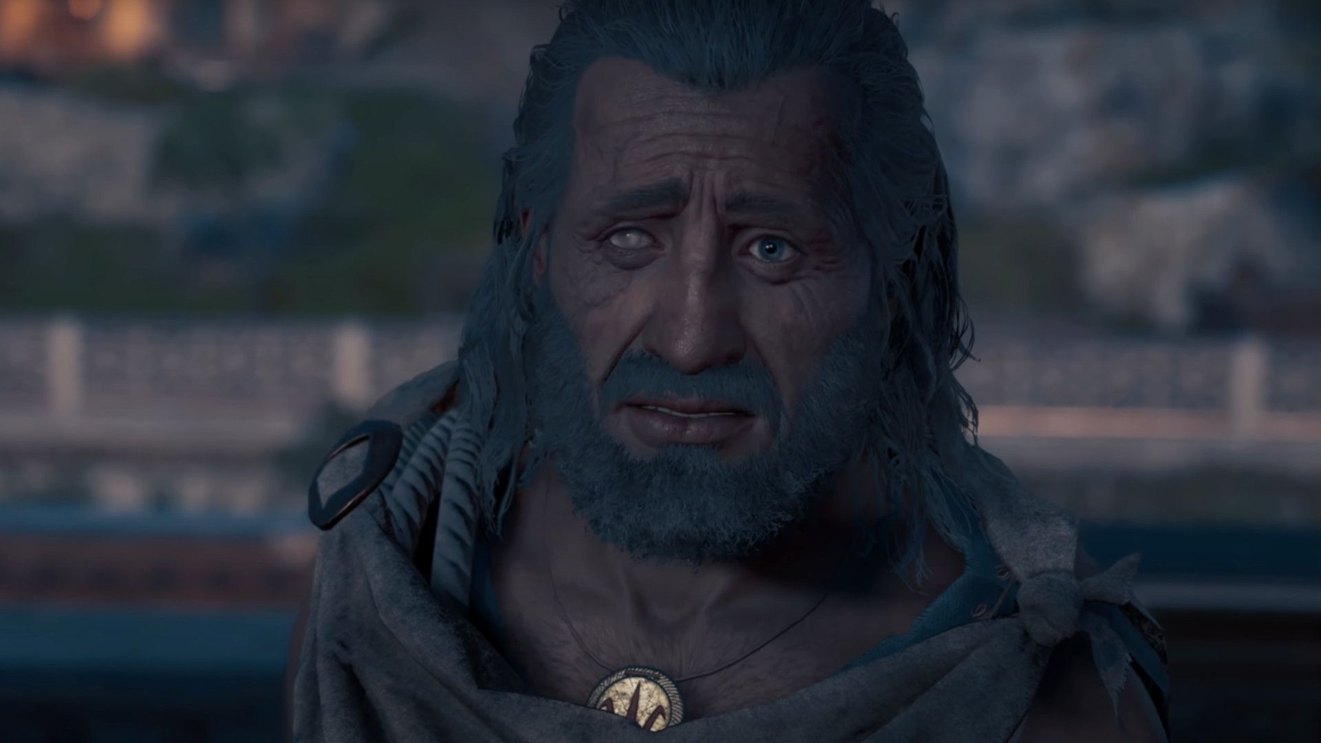 تصویر Assassin's Creed نشان می دهد که برنابا غمگین به نظر می رسد.