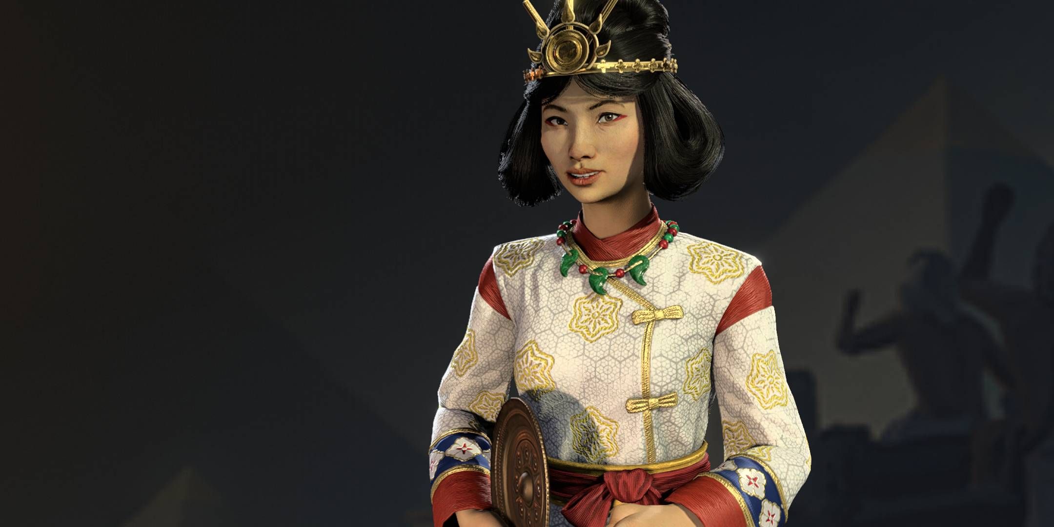 Himiko High Shaman posing in Civilization 7.