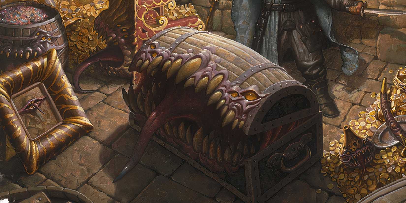 A mimic with its mouth open in Dungeons & Dragons. 
