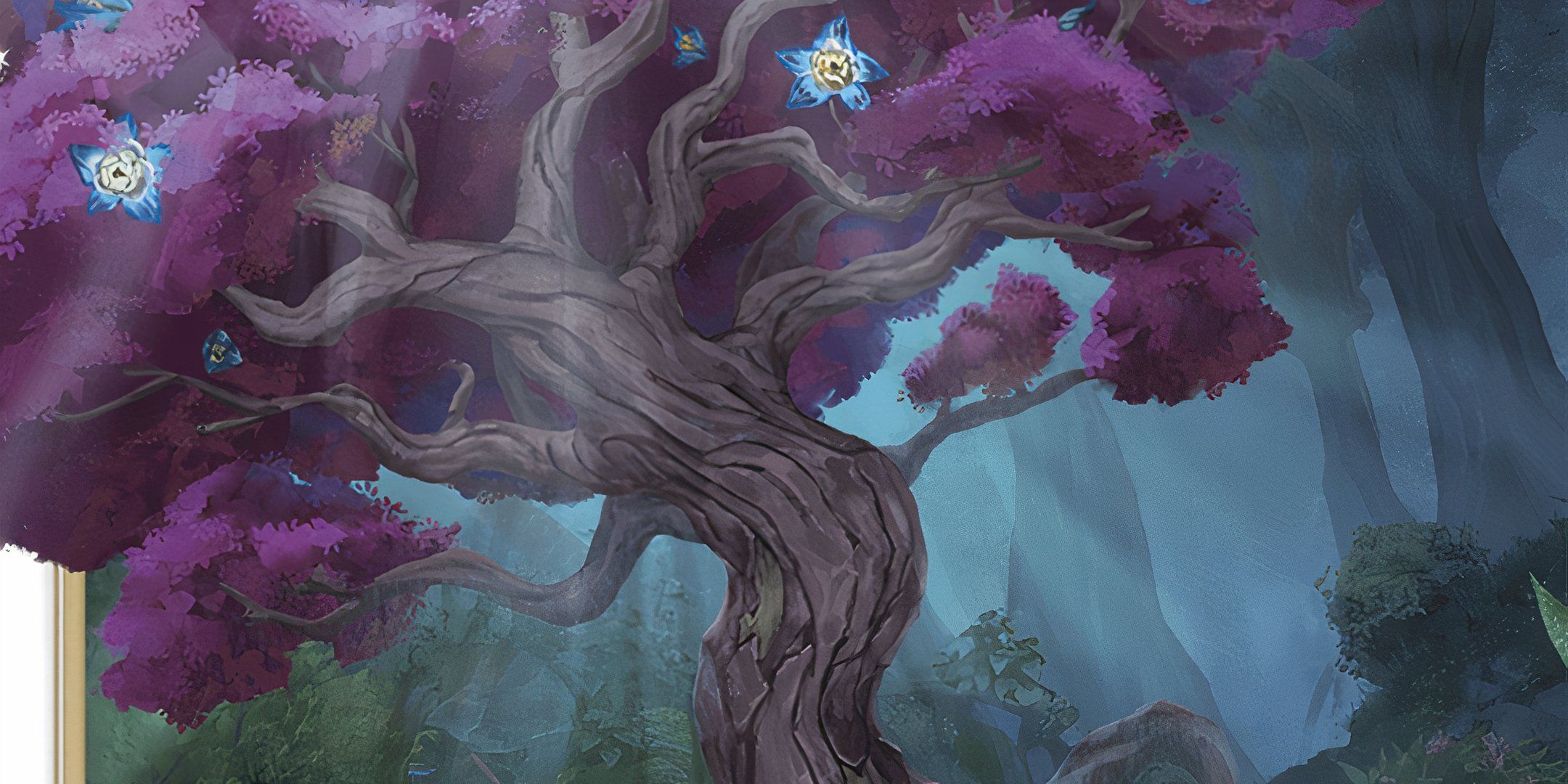 An awakened tree with purple leaves in Dungeons & Dragons. 