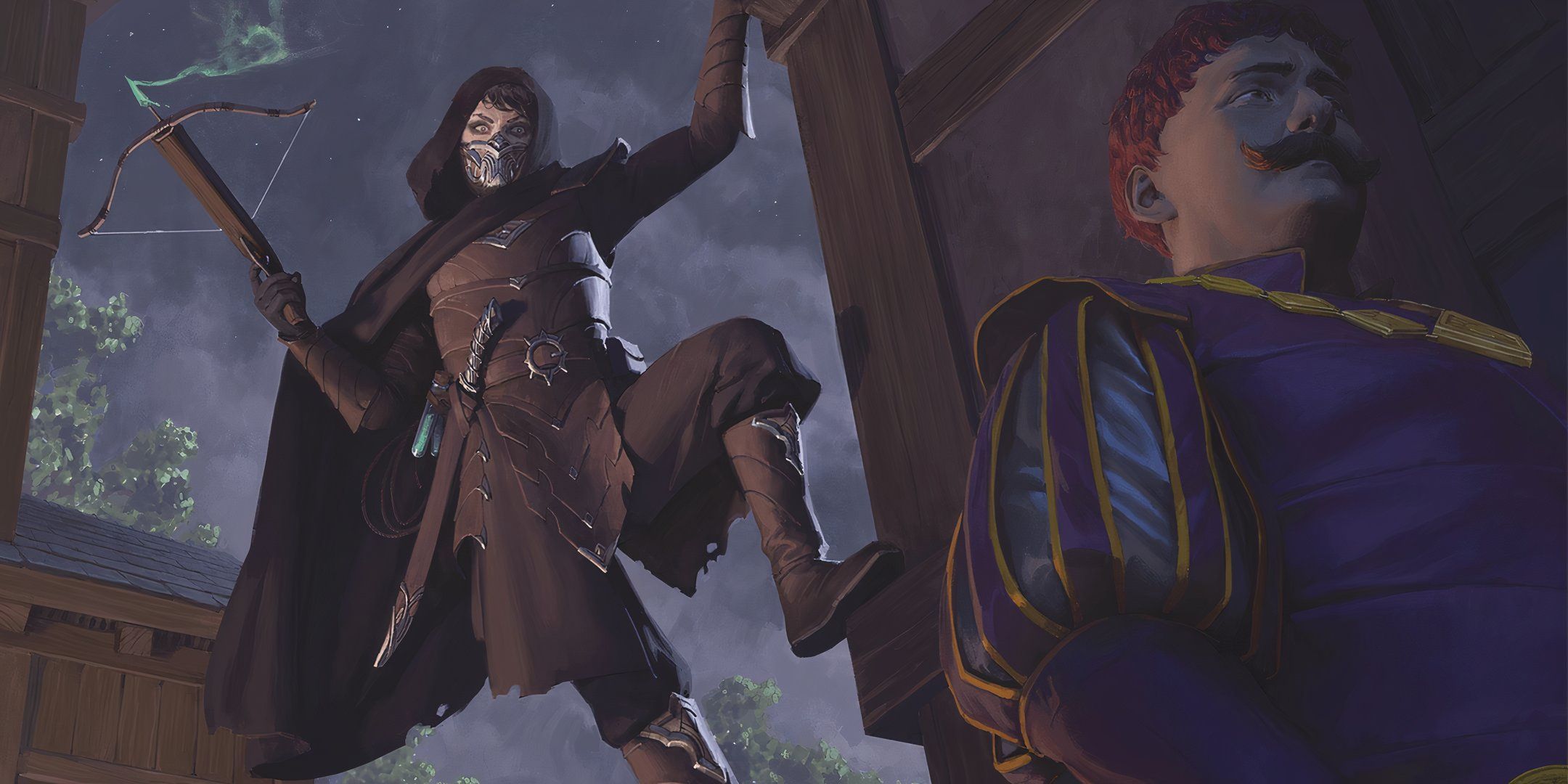 An assassin lurks around a corner in Dungeons & Dragons.