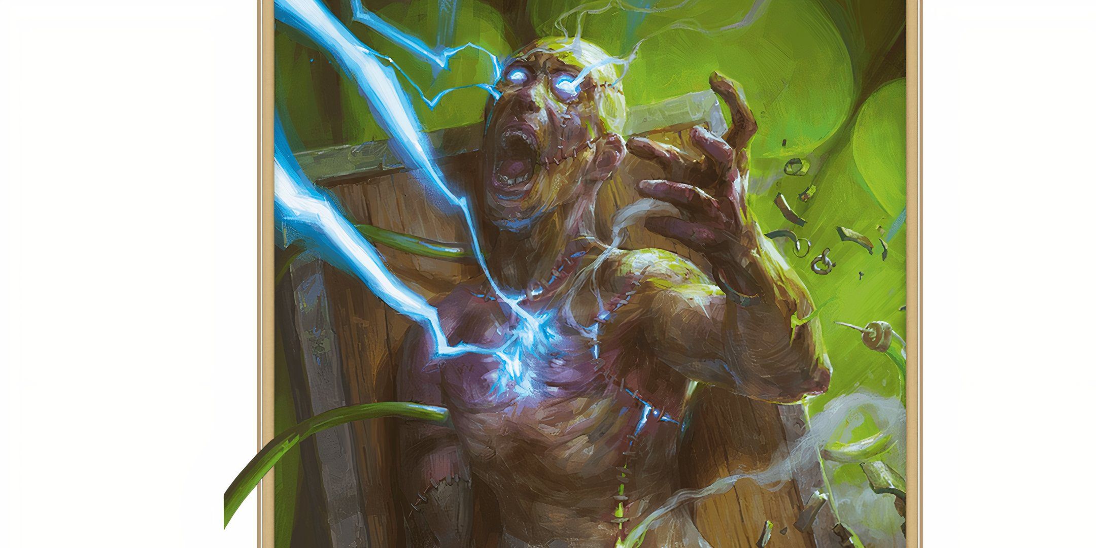 A flesh golem being electrocuted to life in Dungeons & Dragons.