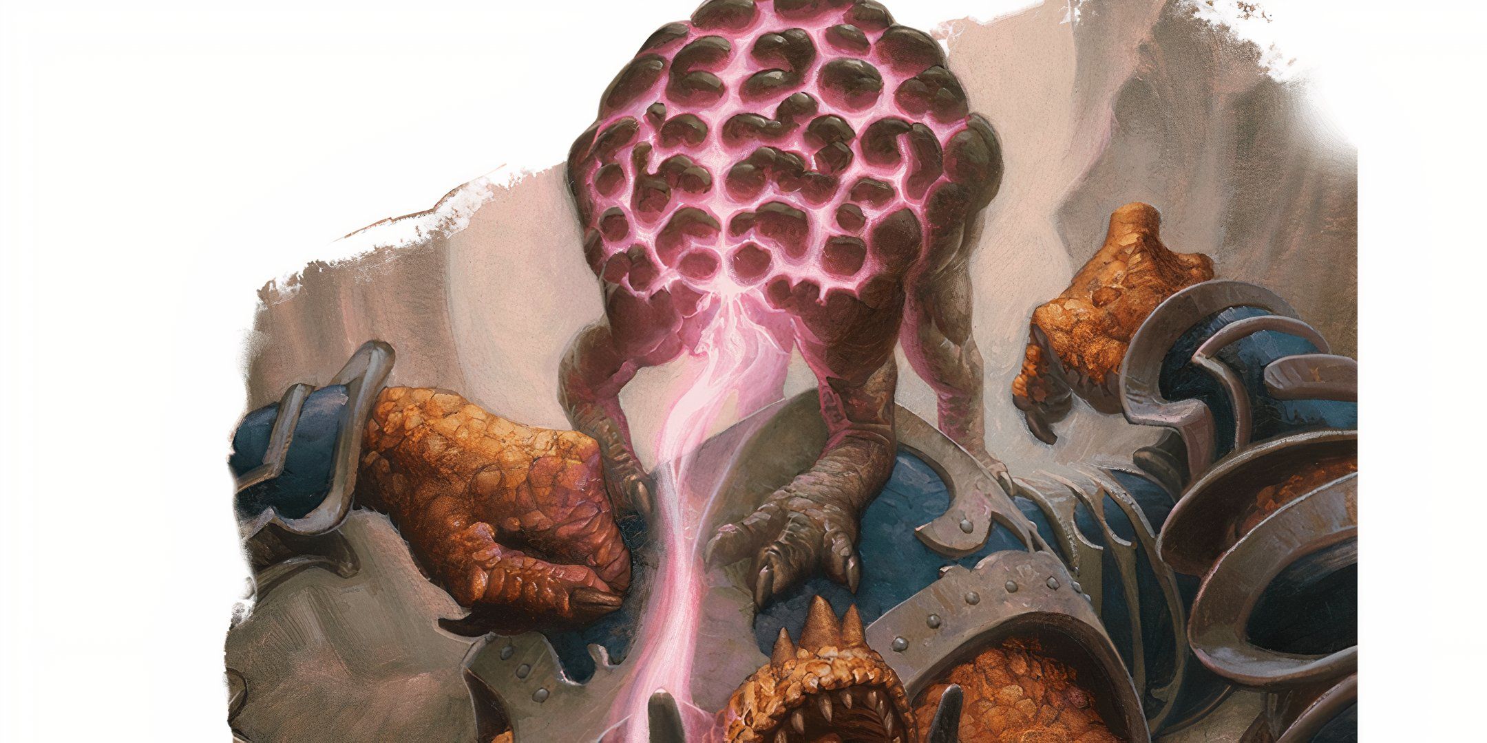 An intellect devourer feasting off of a dragonborne&rsquo;s mind in Dungeons &amp; Dragons.