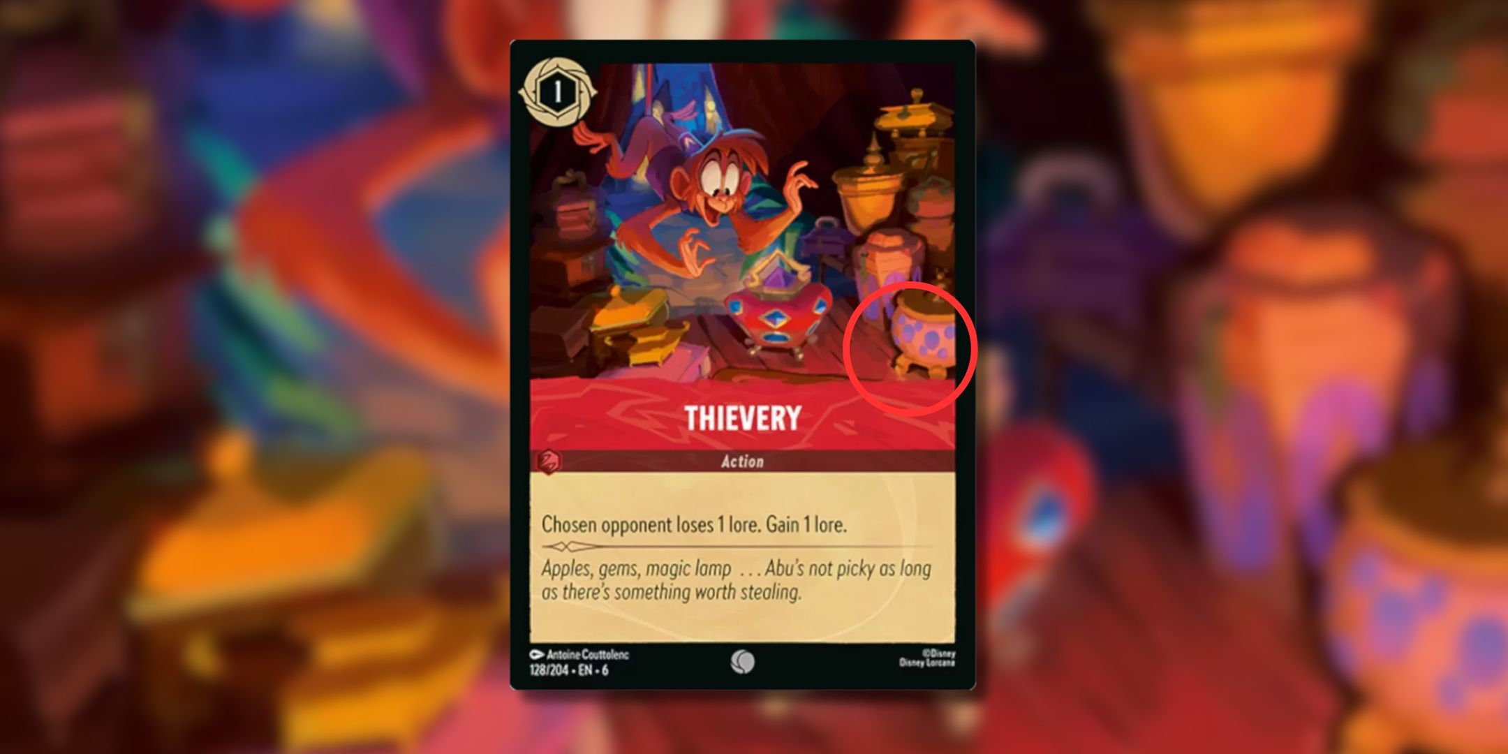 Disney Lorkana's stolen card is hidden on the left vessel.