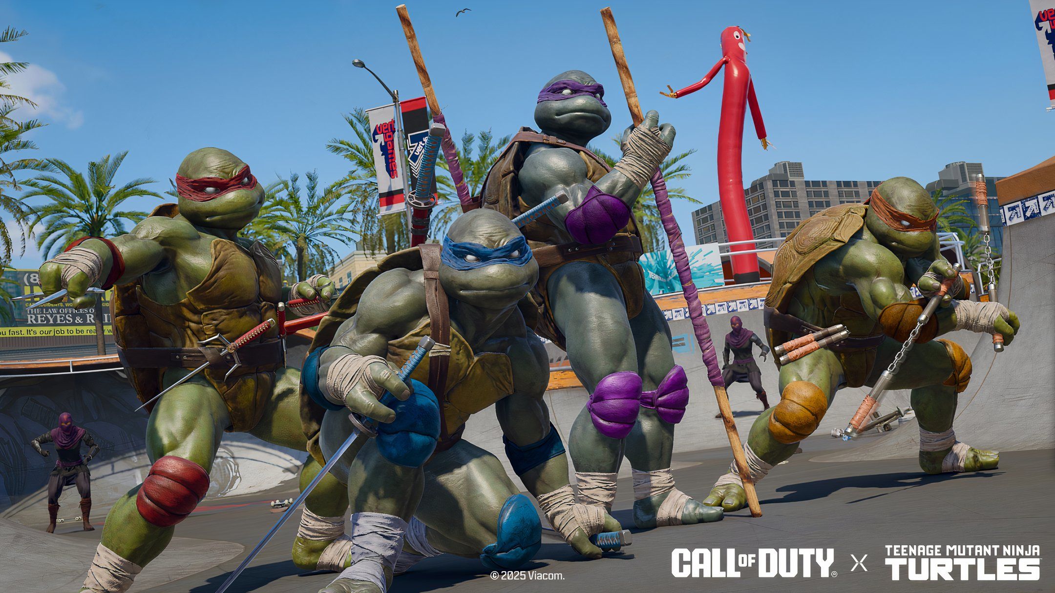 four teenage mutant ninja turtles in black ops.