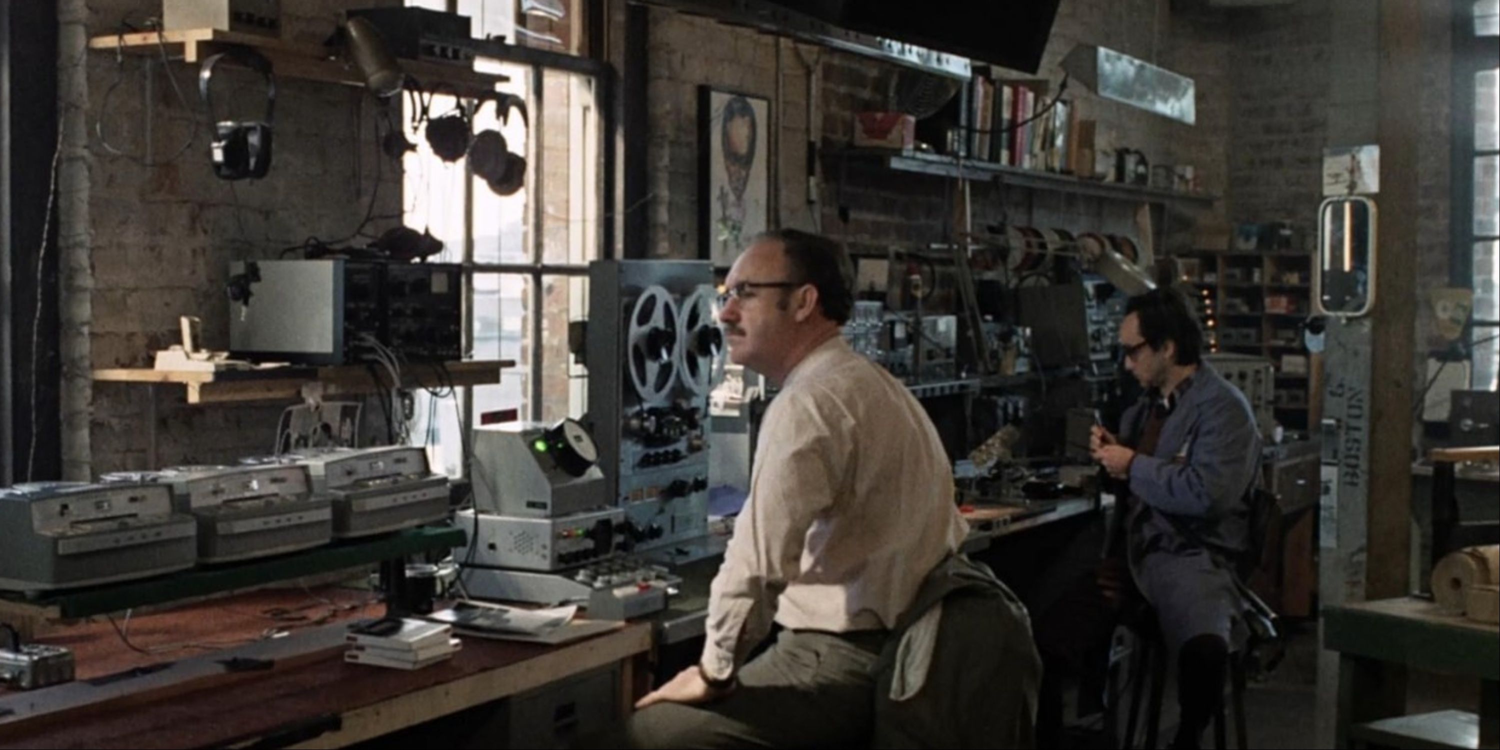 Gene Hackman listening to a recording in The Conversation.