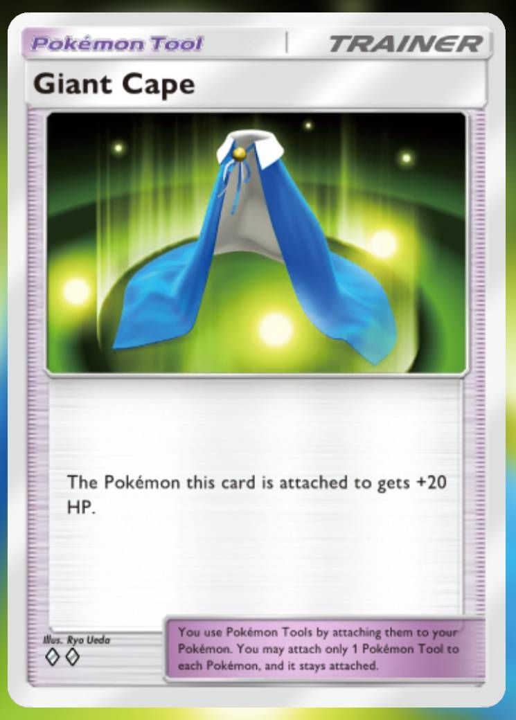 The Giant Cape card, from Space-Time Smackdown in Pokemon TCG Pocket.