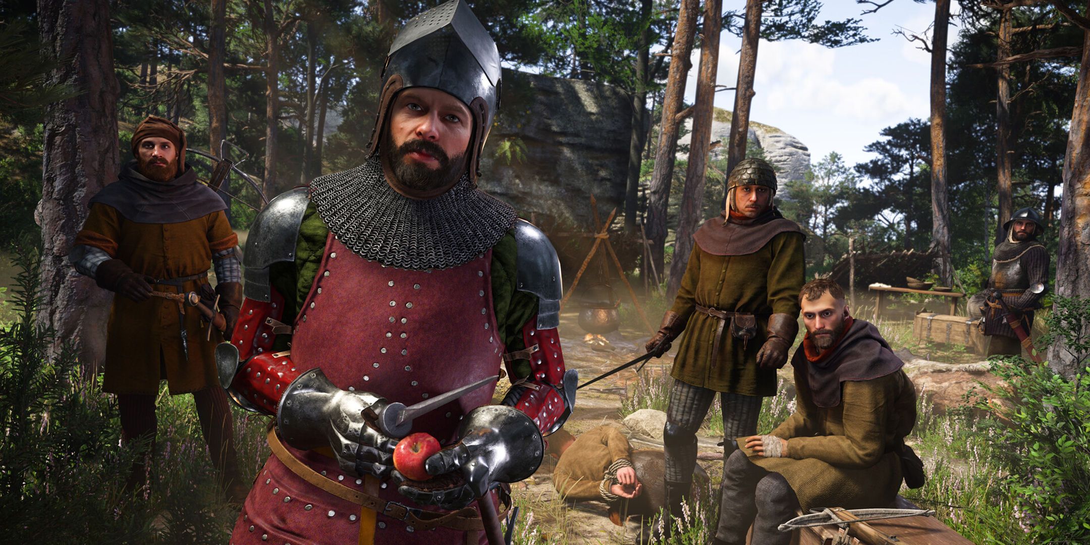 Kingdom Come: Deliverance 2 screenshot of bandit camp encounter.