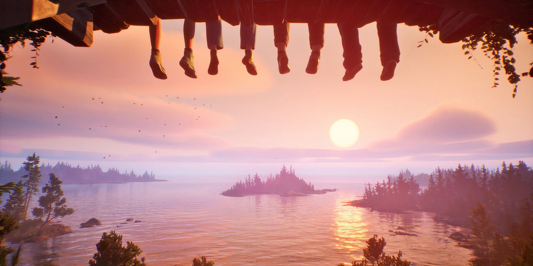 The four main friends watching a sunset in Lost Records: Bloom &amp; Rage.