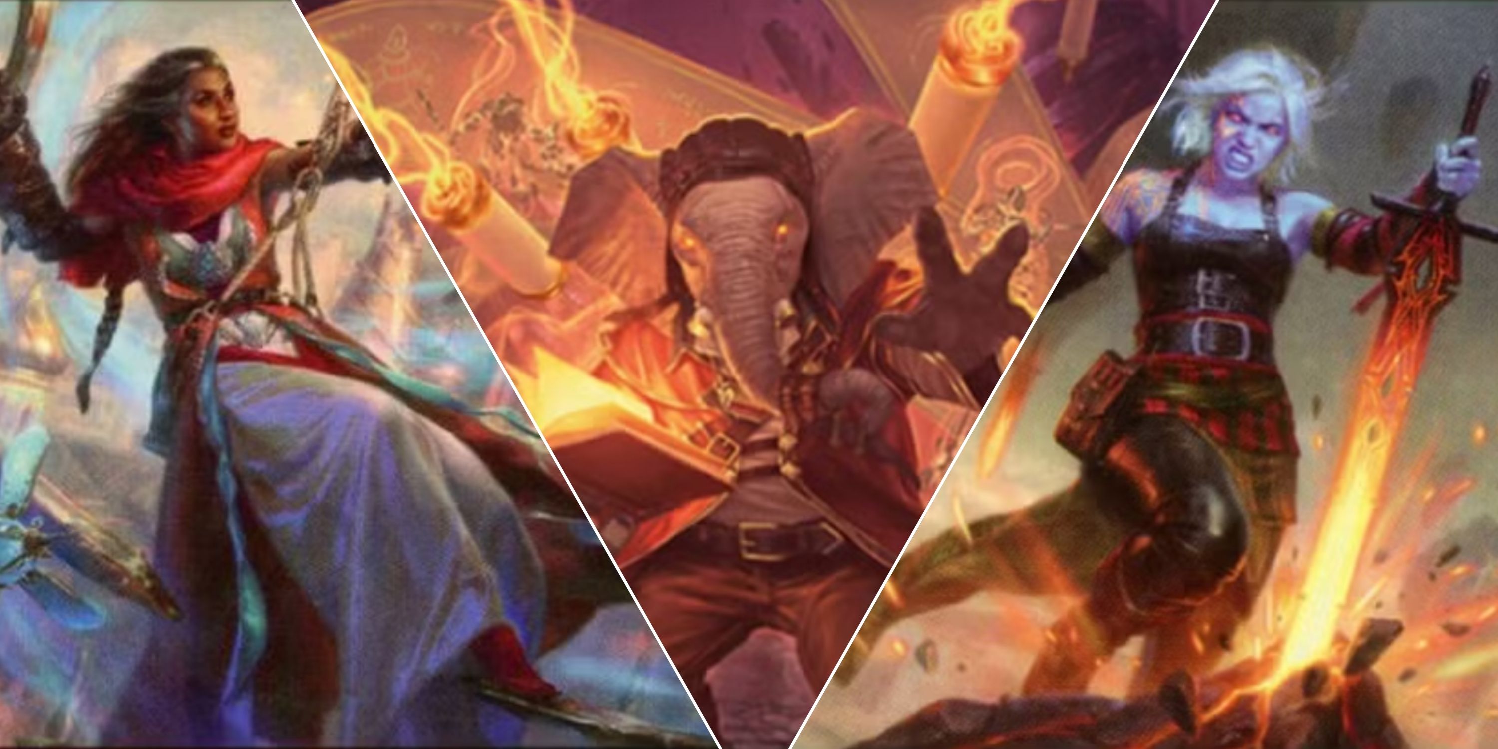 Magic The Gathering collage image of three Boros Commanders