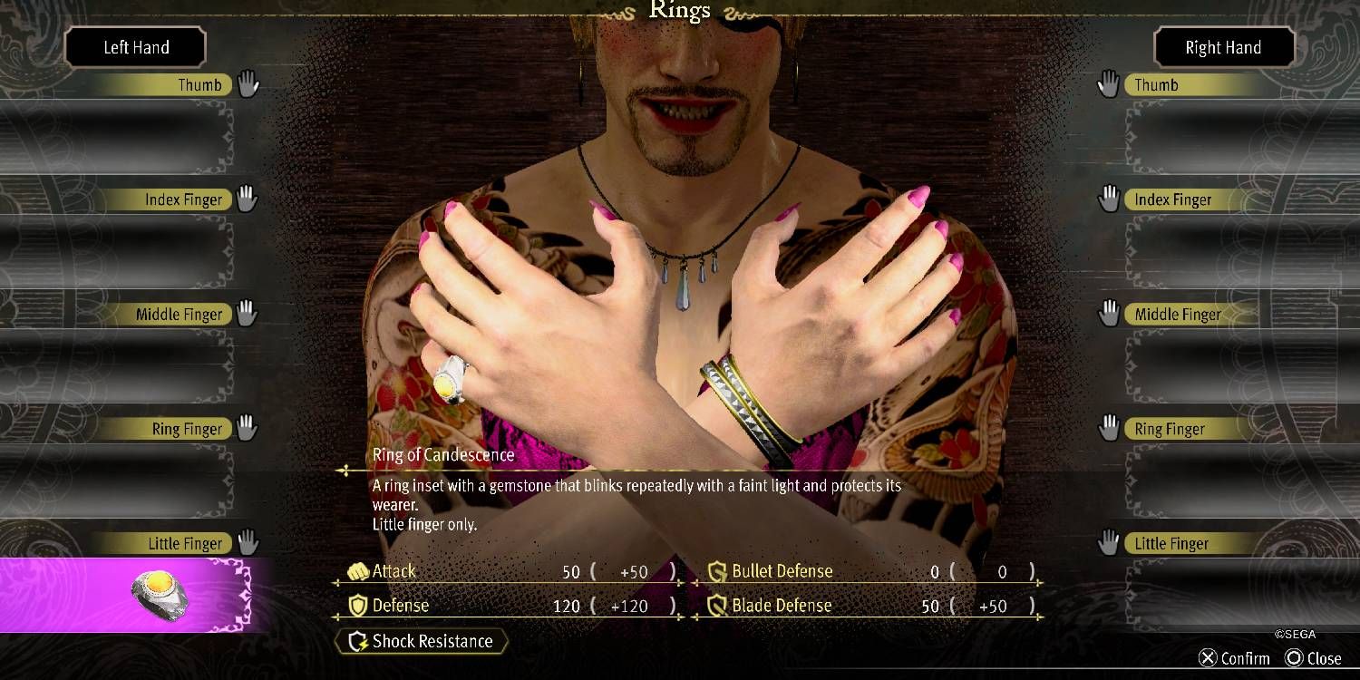 Majima modeling the Ring Of Candescence in Like A Dragon Pirate Yakuza In Hawaii.