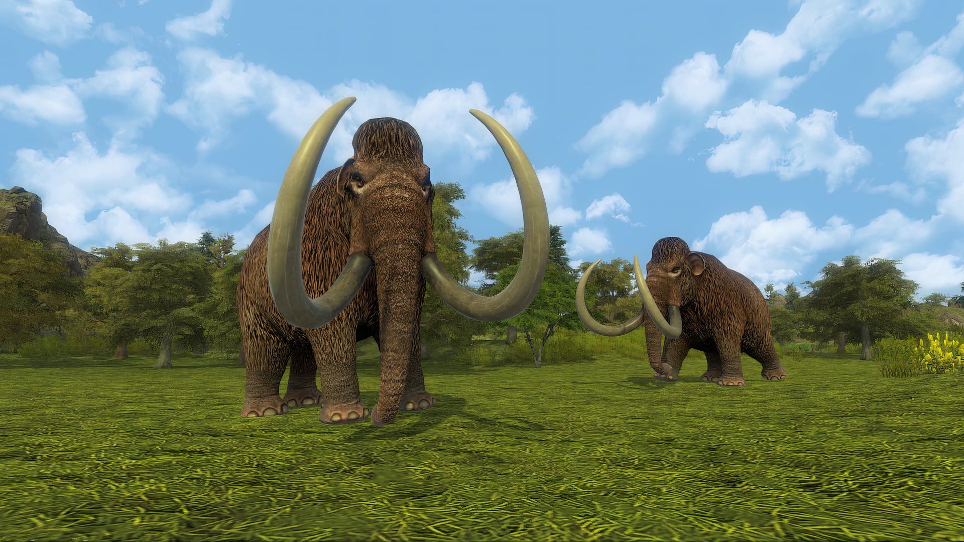Mammoths standing in the wild in Dawn of Man.