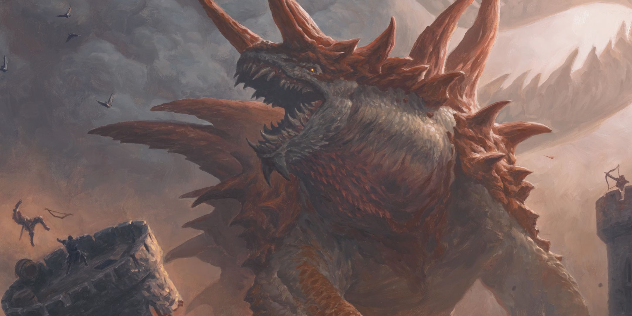 Dungeons &amp; Dragons art of A Tarrasque terrorizing a city by Chris Rahn.