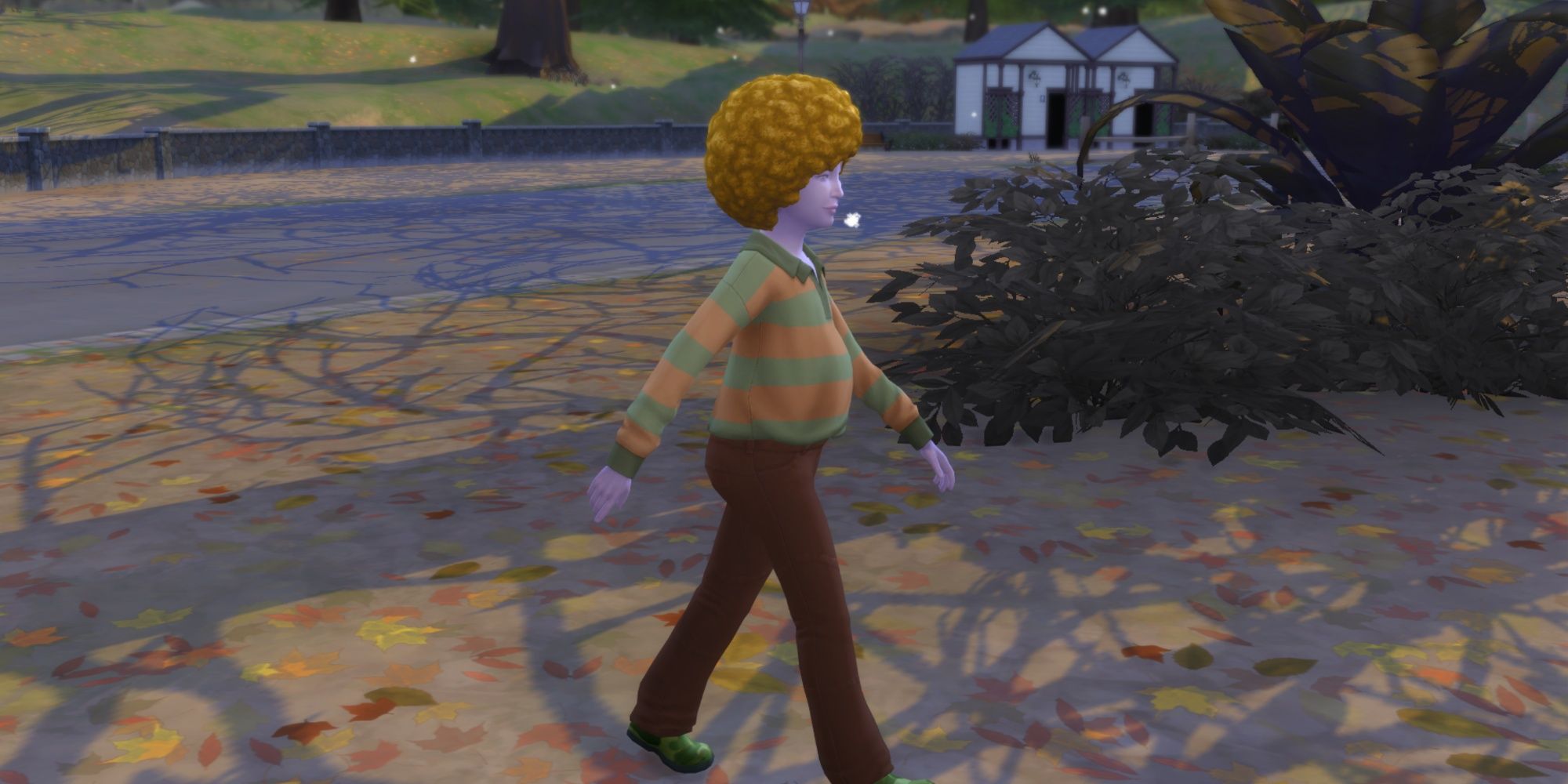 A child in The Sims 4 with a huge belly.