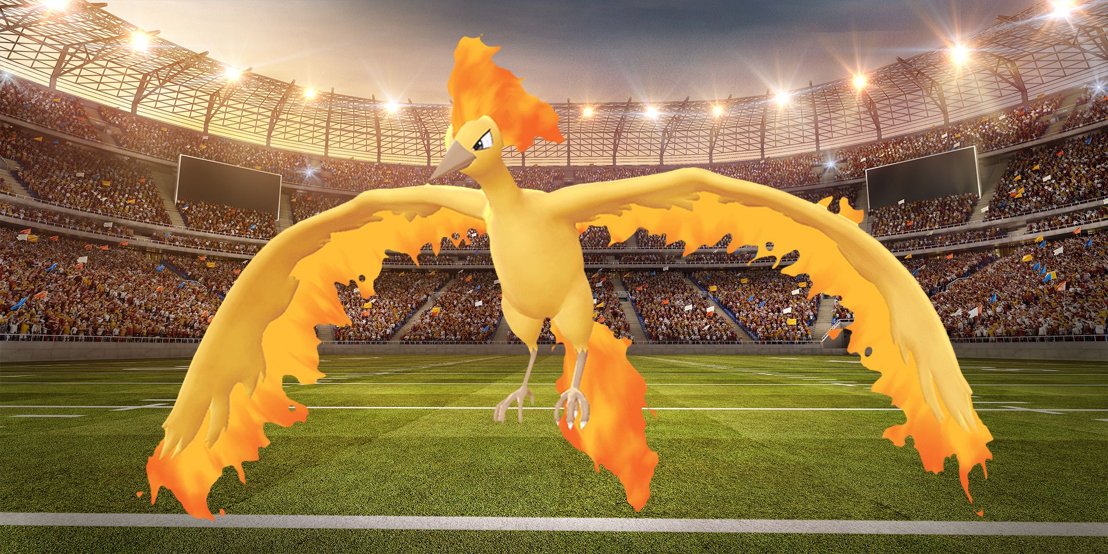 Moltres in the Super Bowl stadium.