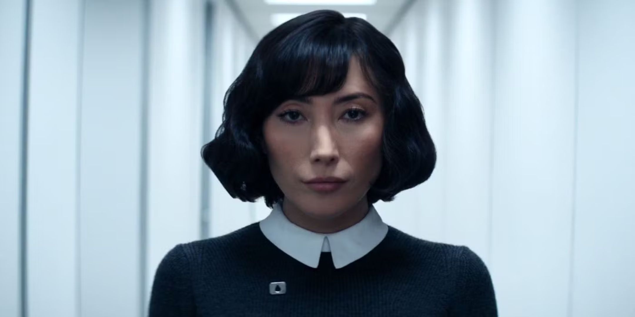 Ms. Casey eerily looks forward in Severance.