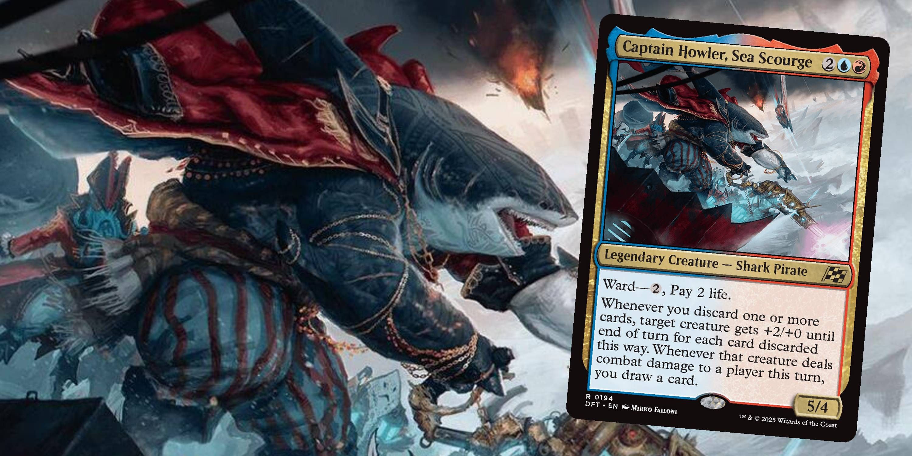 MTG Captain Howler Guide art with the card next to it.