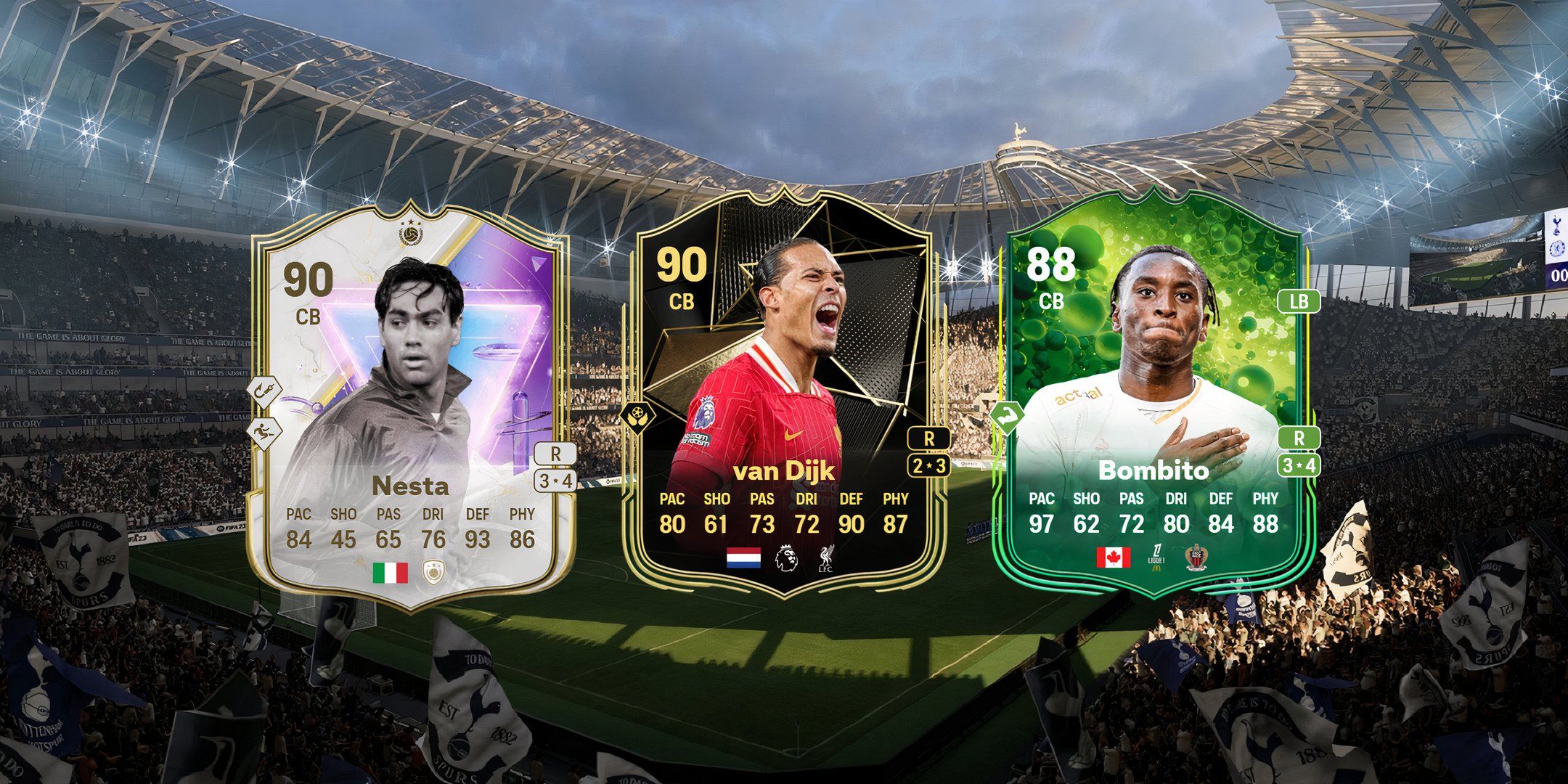 بهترین انتخاب برای Finesse Express Evolution در EA Sports FC 25 4 کارت های Nesta ، Van Dijk و Bombito در EA Sports FC 25.