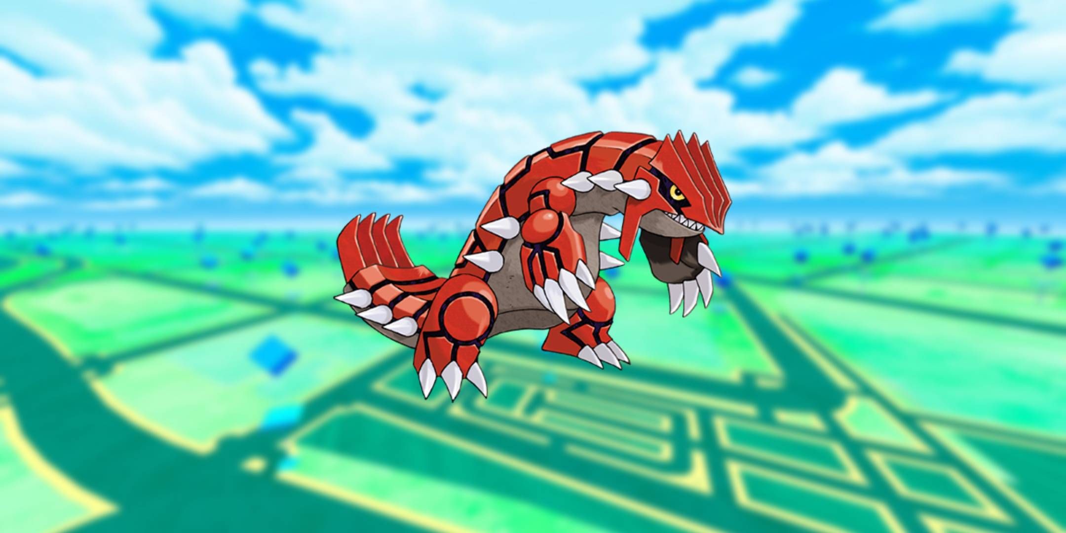 Official artwork of Groudon from Pokmeon Go.