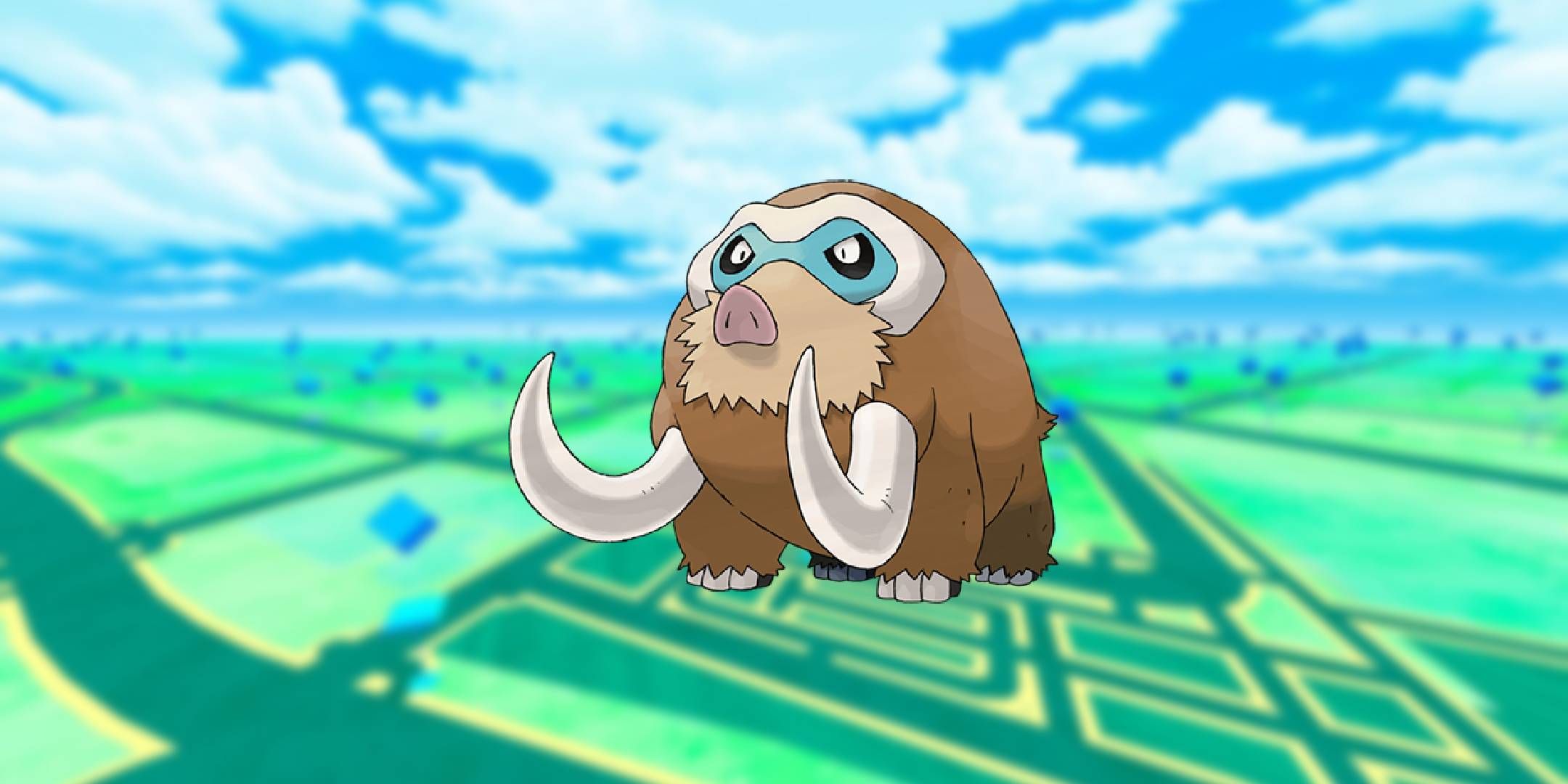 Official artwork of Mamoswine from Pokmeon Go.