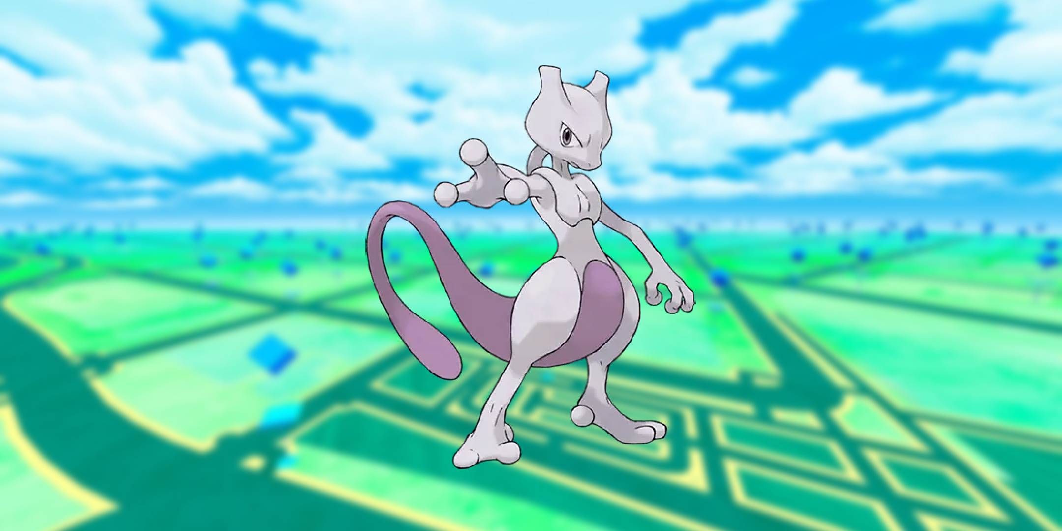 Official artwork of Mewtwo from Pokmeon Go.