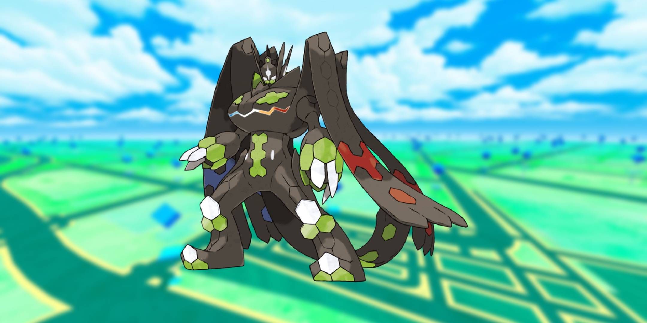 Official artwork of Zygarde complete form from Pokmeon Go.