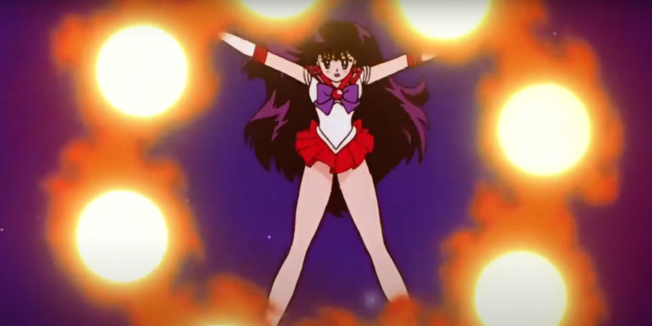 Sailor Mars is using Burning Mandala in Sailor Moon.