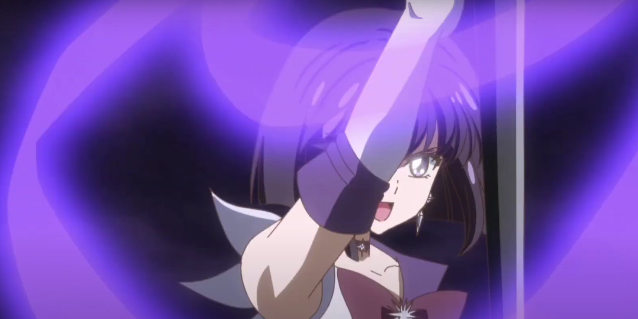 Sailor Saturn is using Death Reborn Revolution in Sailor Moon.