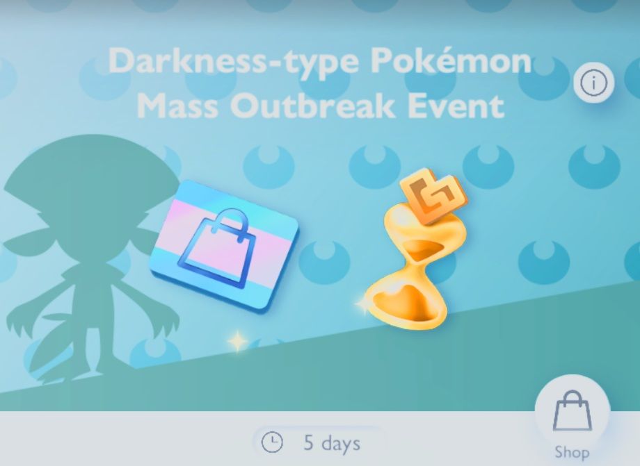 Snapshot of the Pokemon TCG Pocket Darkness-Type Mass Outbreak Event Missions