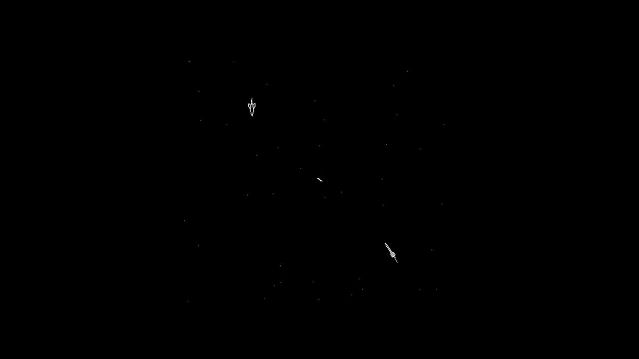 Space war gameplay, pictures two ships against the background of the stars.