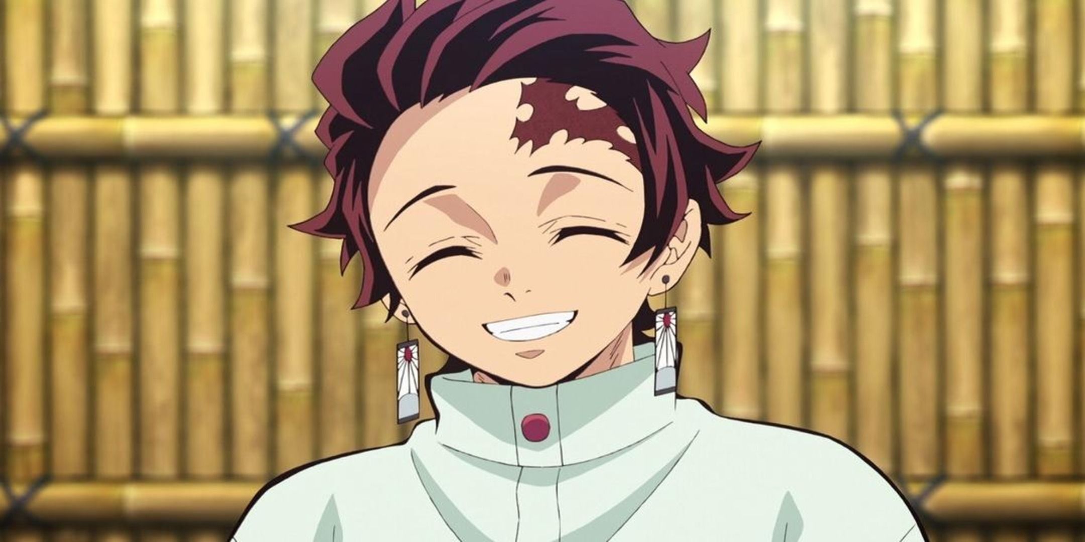 Tanjiro Kamado from Demon Slayer smiling.