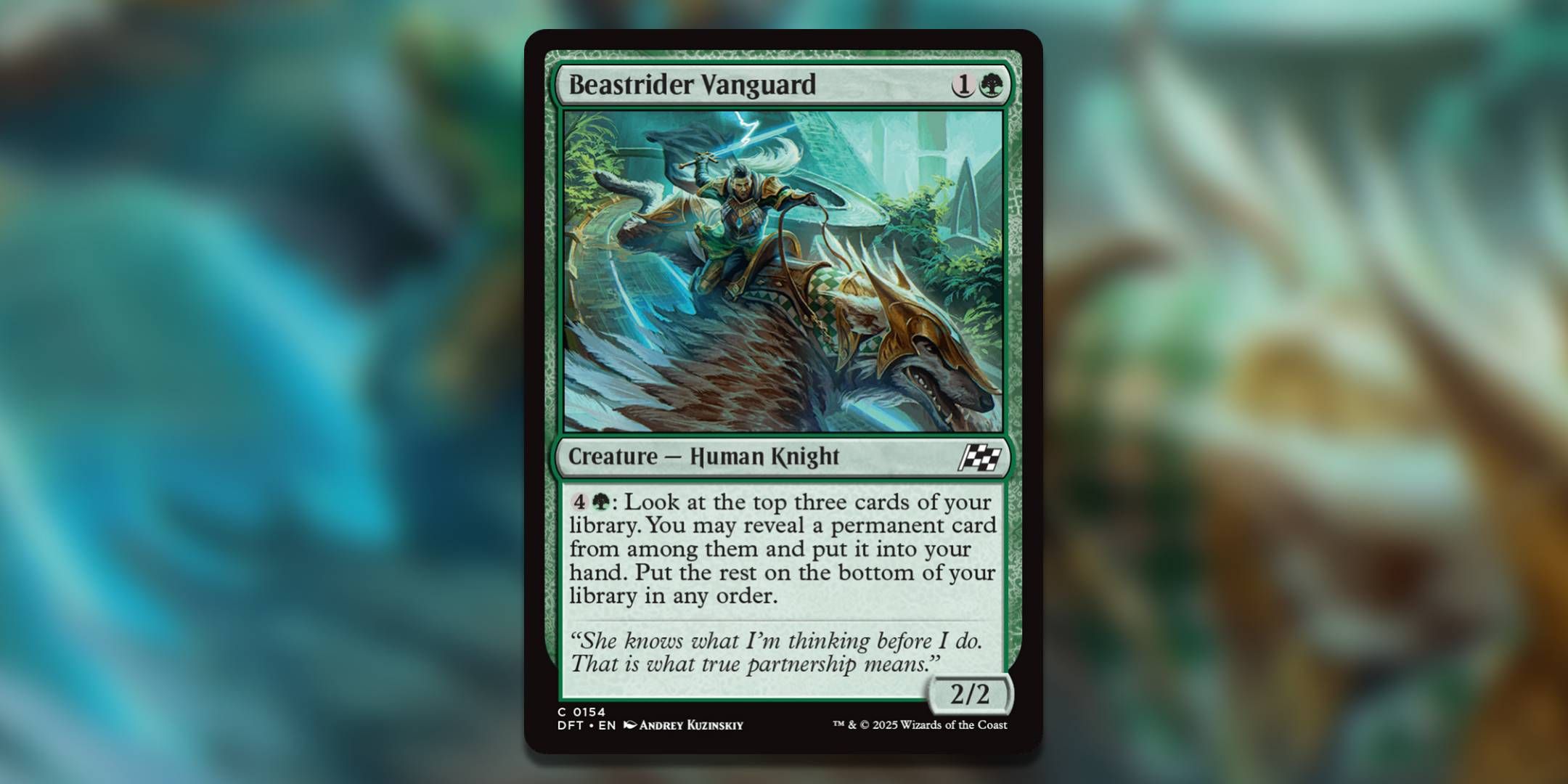 The Magic The Gathering card Beastrider Vanguard by Andrey Kuzinskiy.