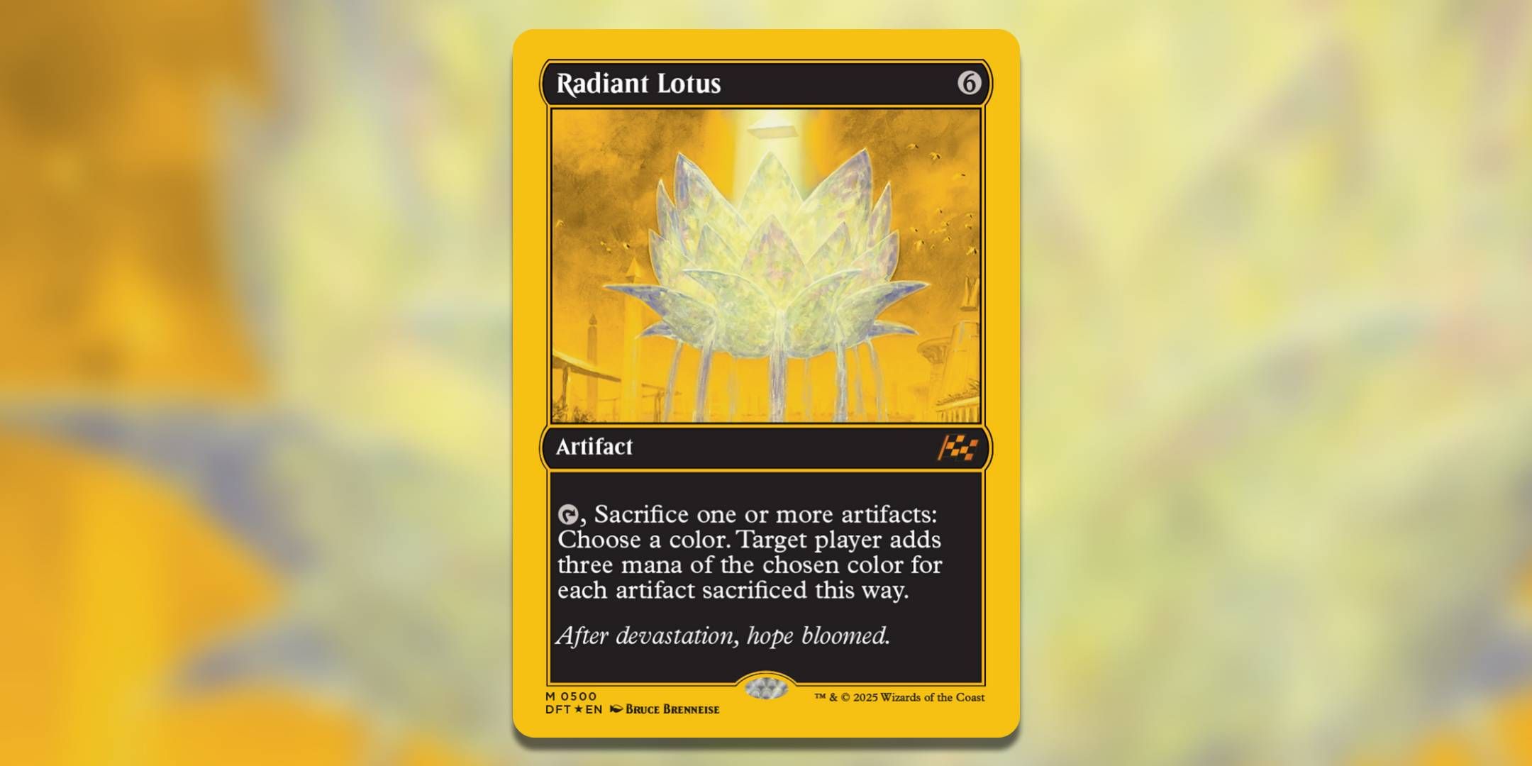 The Magic the Gathering card Radiant Lotus by Bruce Brenneise.