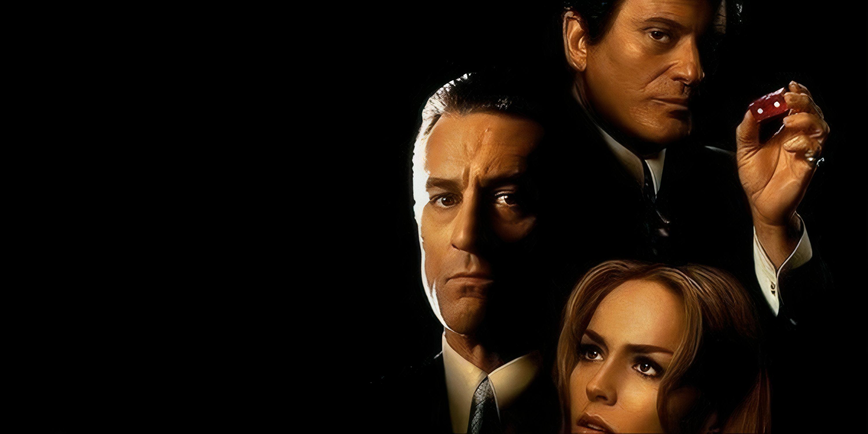 The main art for Casino featuring Robert De Niro, Joe Pesci, and Sharon Stone amid a black background.