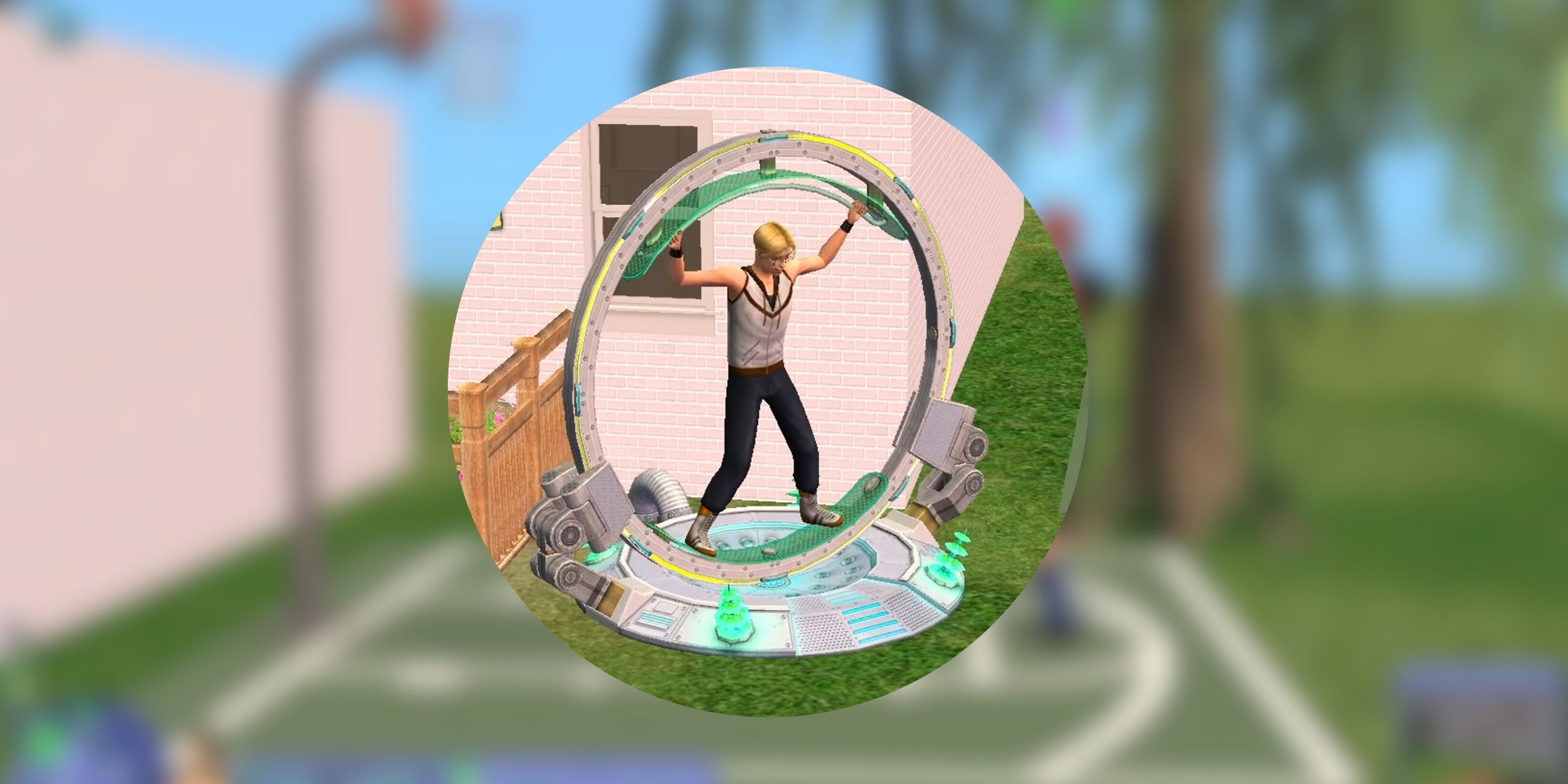 A sim working out in The Sims 2.