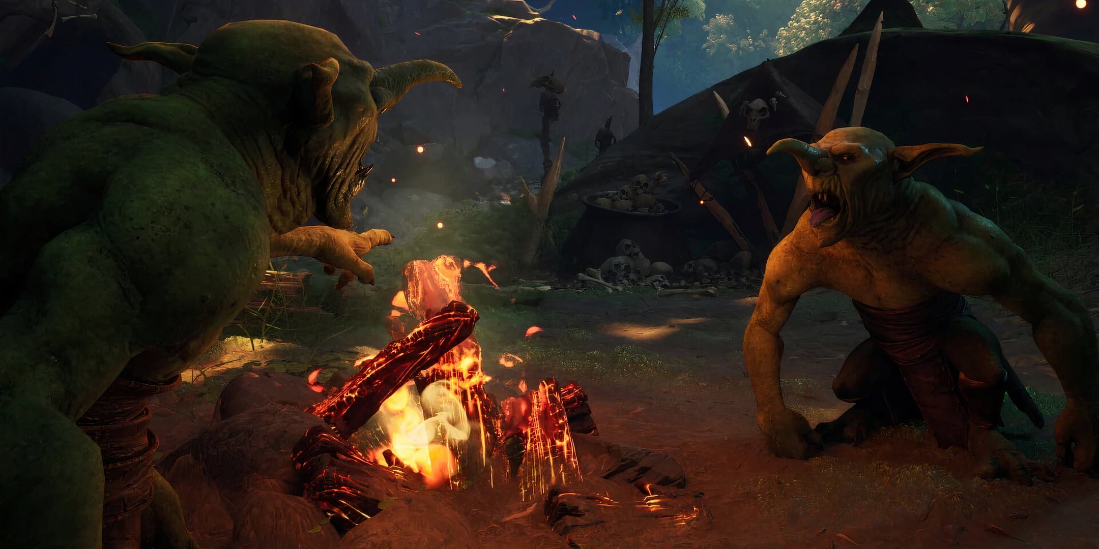 Two goblins near a camp fire in Legacy: Steel &amp; Sorcery.